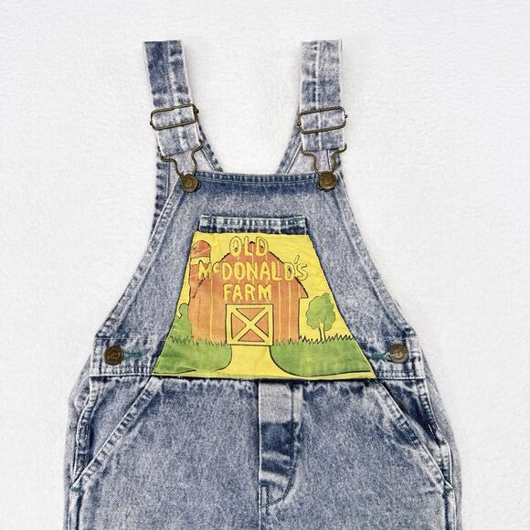 Kids Denim Overalls with Farm Print - Picture 3 of 10